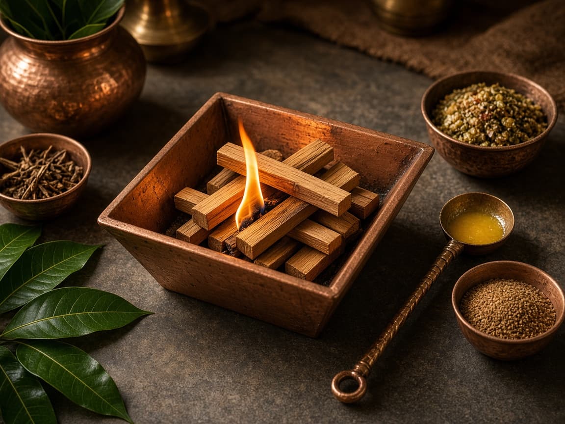 Havan samagri and kund